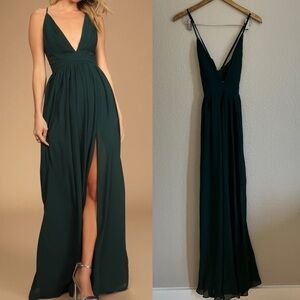 NWOT Ballroom Bliss Emerald Green Pleated Maxi Dress